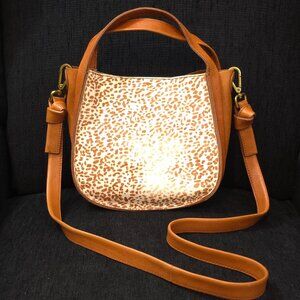 Madewell Micro Sydney Calf Hair Cheetah Print Leather Crossbody Bag